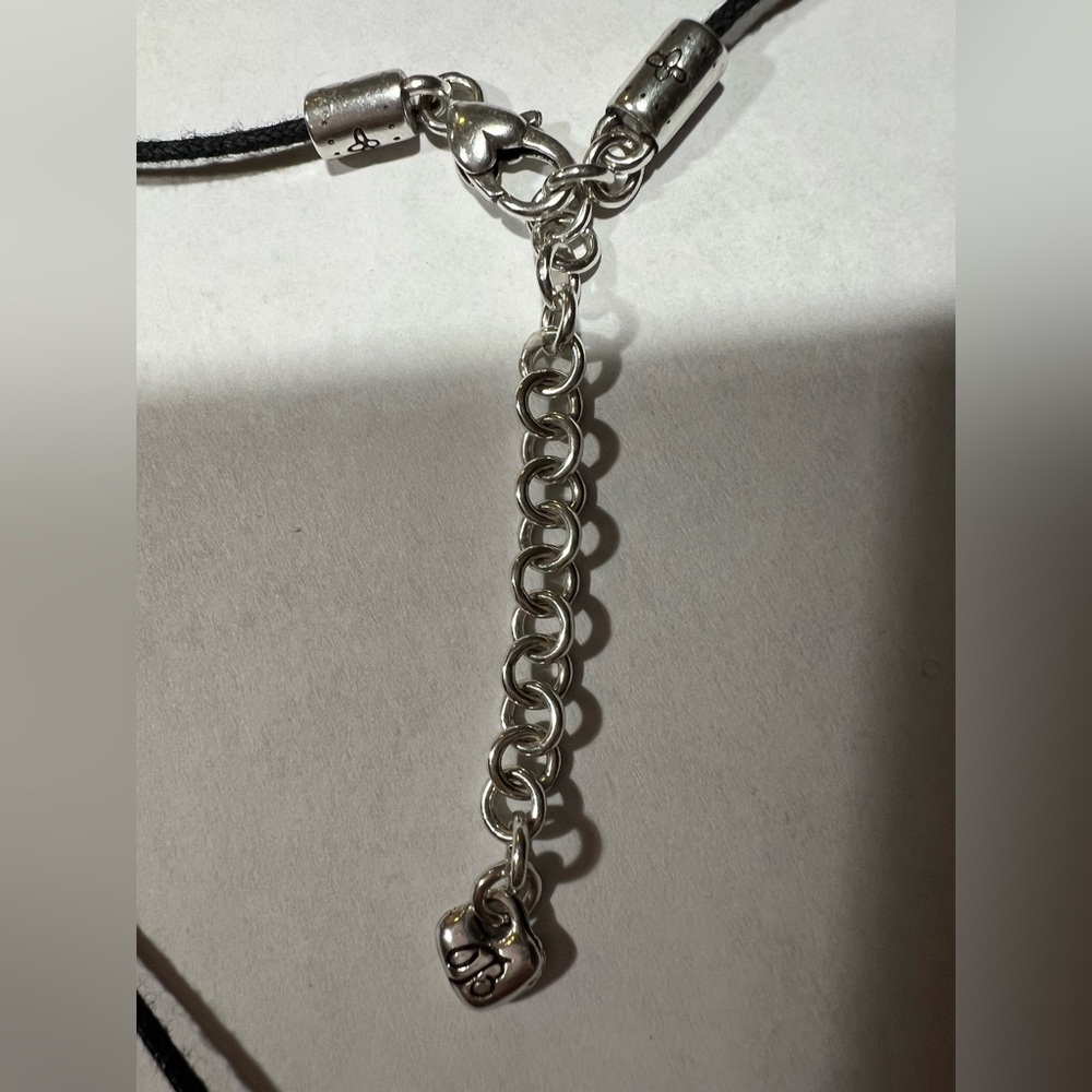 Brighton Black Cord Necklace with Silver and Gold Heart Pendant - Picture 5 of 5